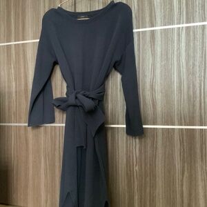 Jcrew navy knit sweater dress w tie size s nwot